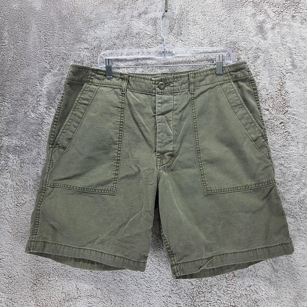 Imogene And Willie Shorts Mens 36 Green Canvas Cargo Workwear Utility Military